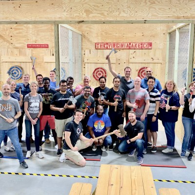 a group of people posing for the camera